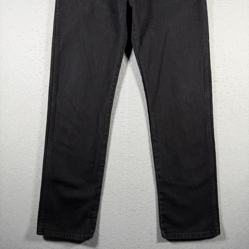Vintage Wrangler Mens Straight Leg Black Denim Jeans Faded Wash 33x31 Cowboy Cut - Picture 4 of 13
